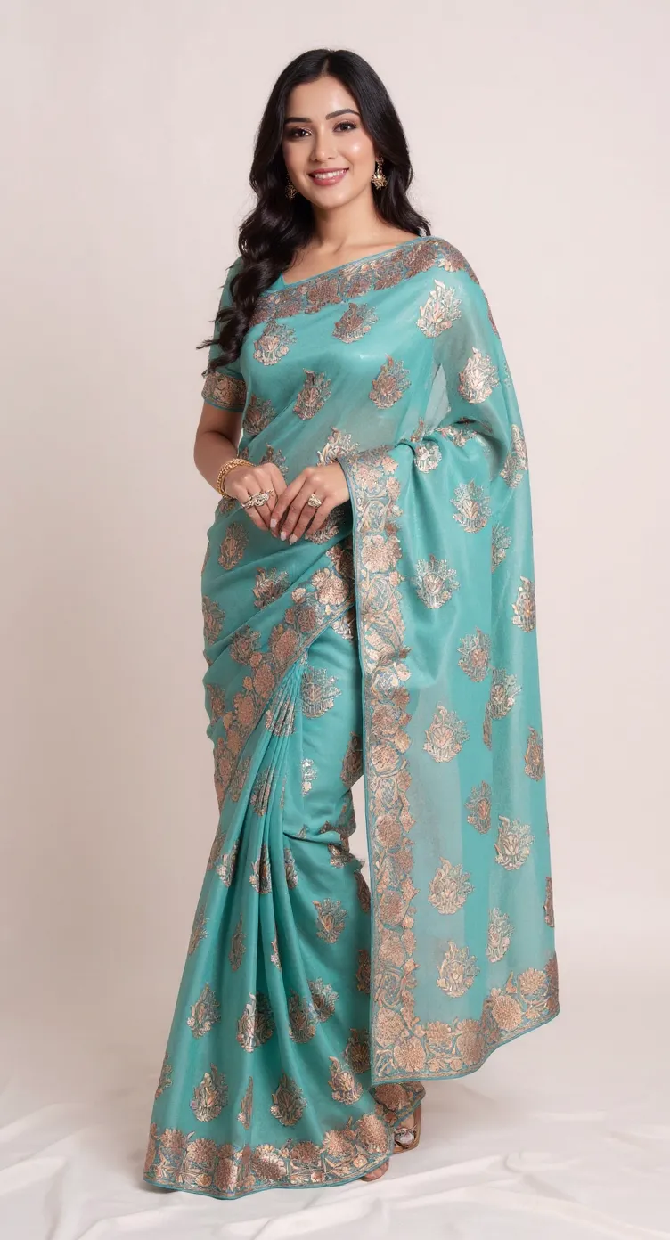 Embroidered Kapils Saree