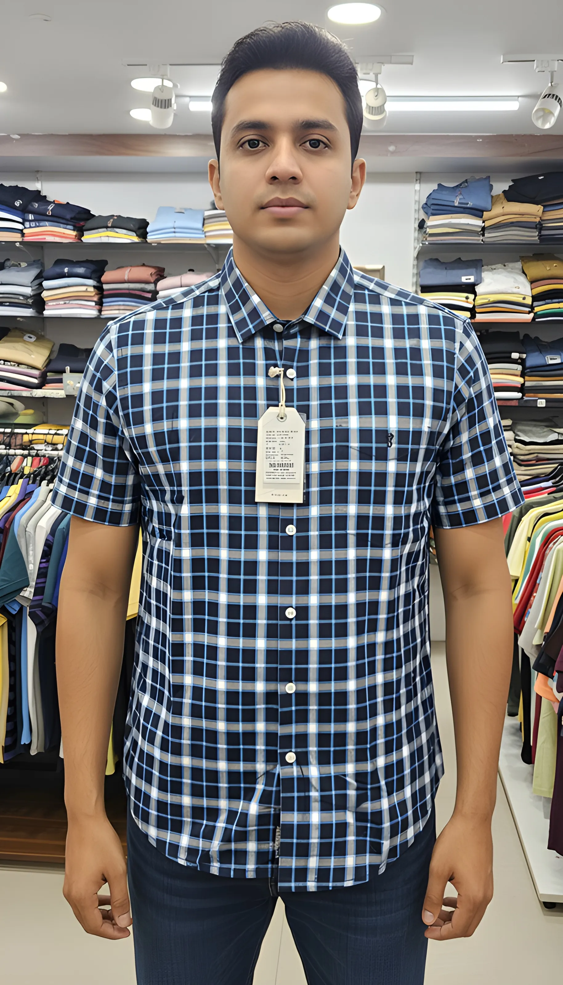 Trigger Chex  Mens Casual Shirt