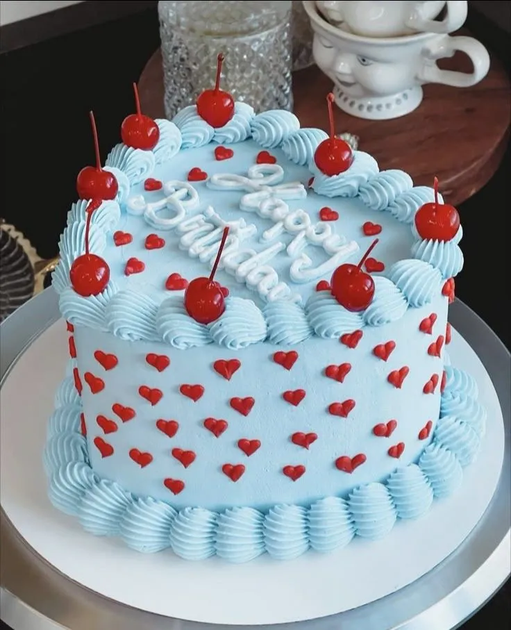 Blue Velvet Birthday Cake