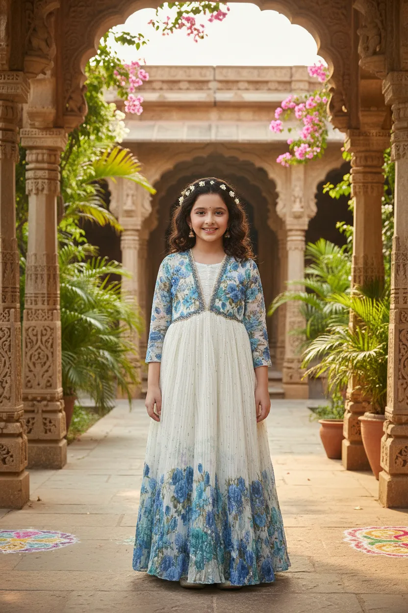 Floral Embellished Party Long Gown