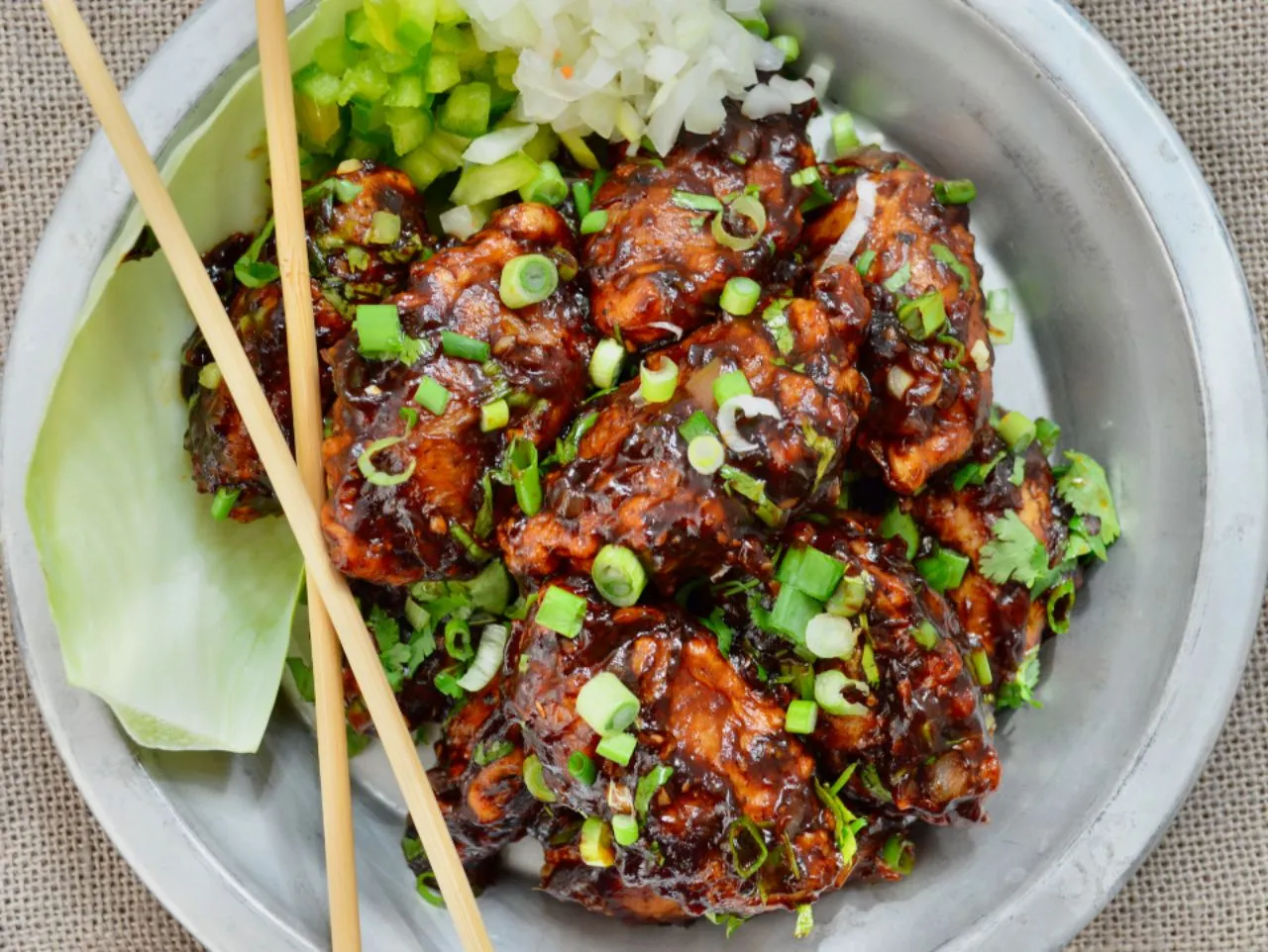 Veg Manchurian Gravy Momos