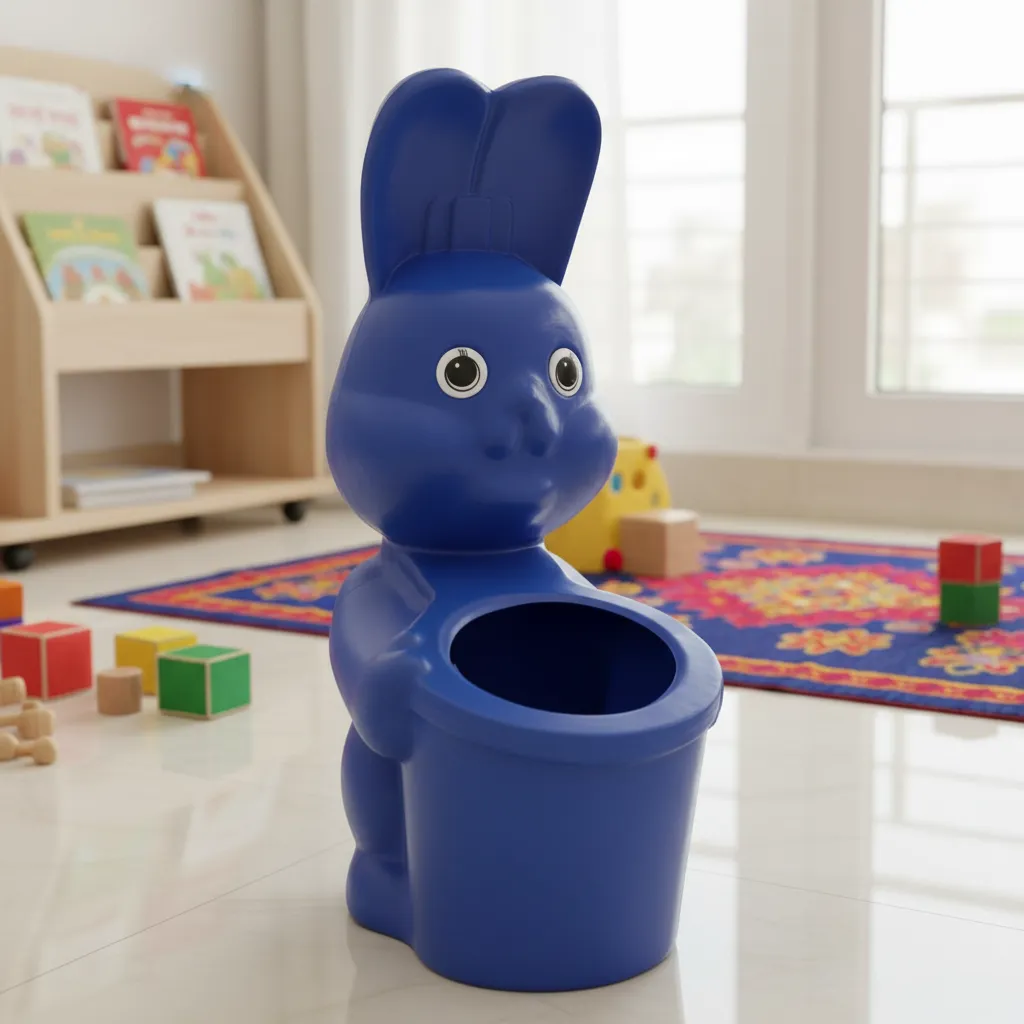 Blue Rabbit Bunny Dustbin