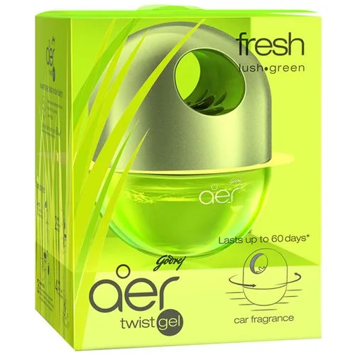 Godrej Aer Twist Gel Car Air Freshener Fresh Lush Green 45 g