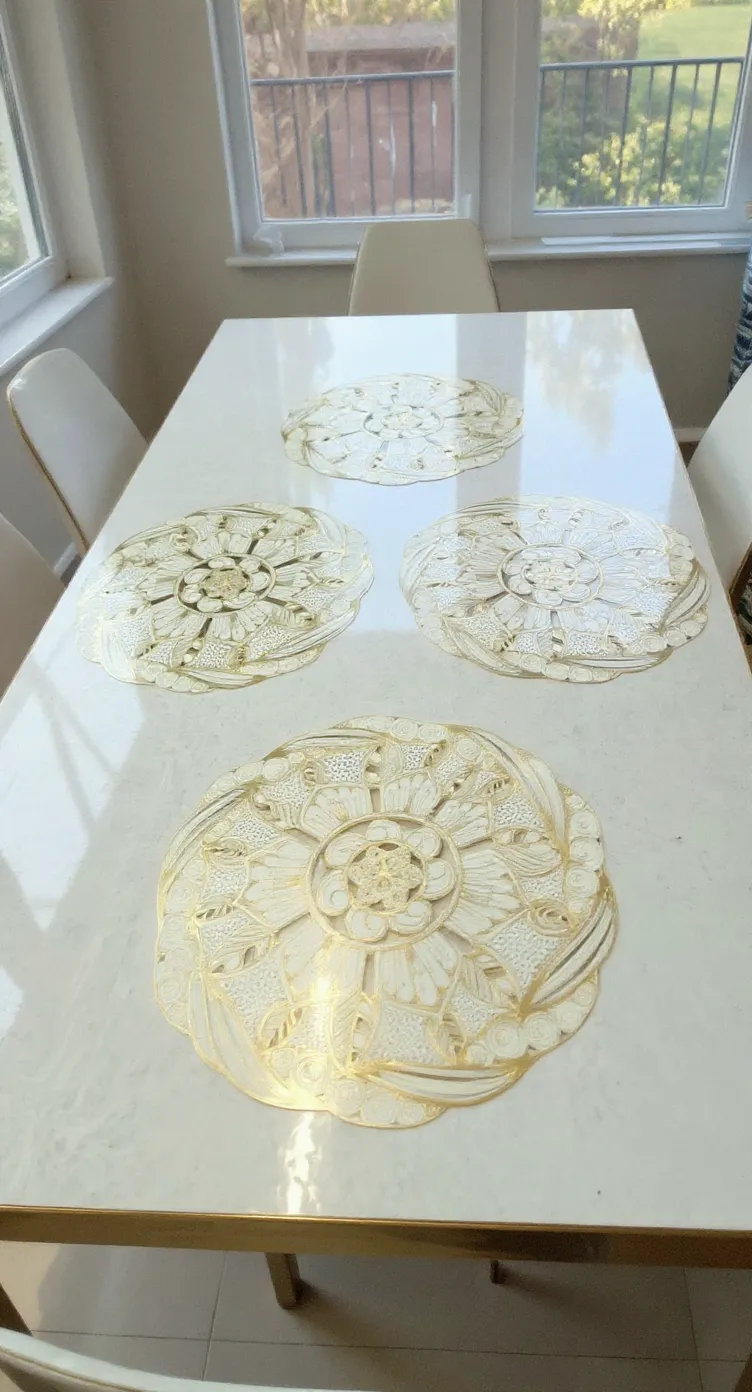 Golden and White Table Mats