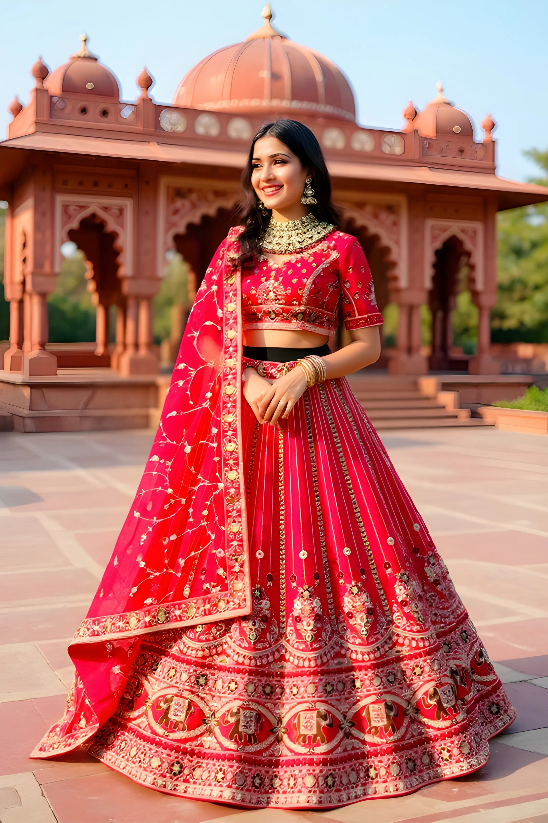 Traditional Red Bridal Lehenga