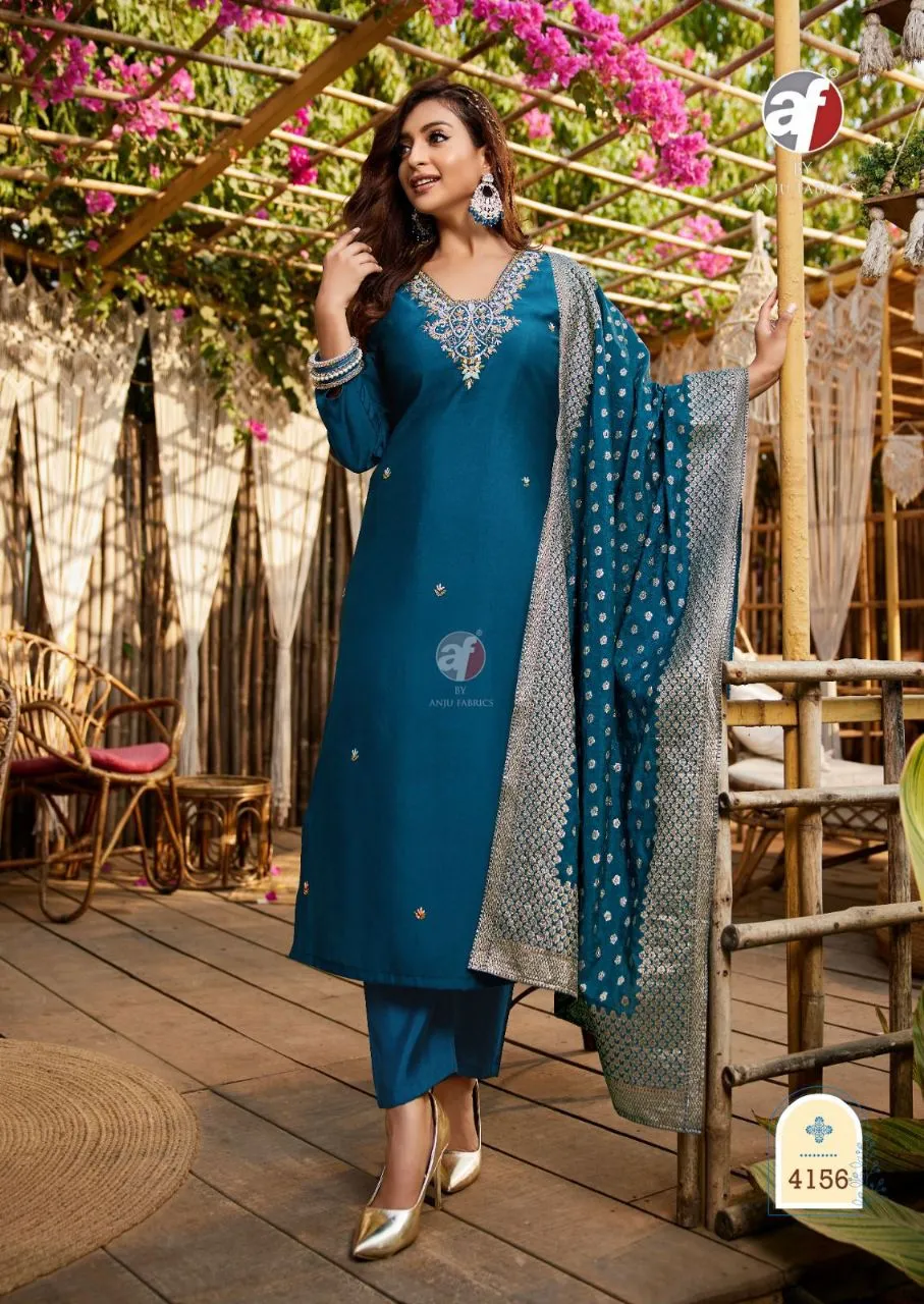 Embroidered Blue Salwar Suit