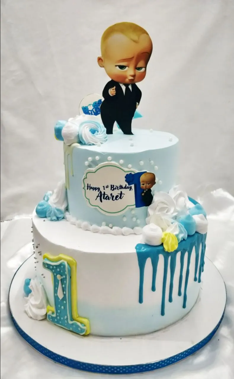 Baby Boy Celebration Cake