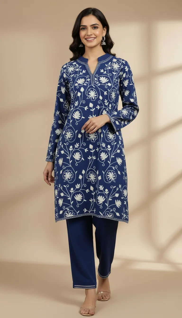 Blue Woolen Co-ord Set