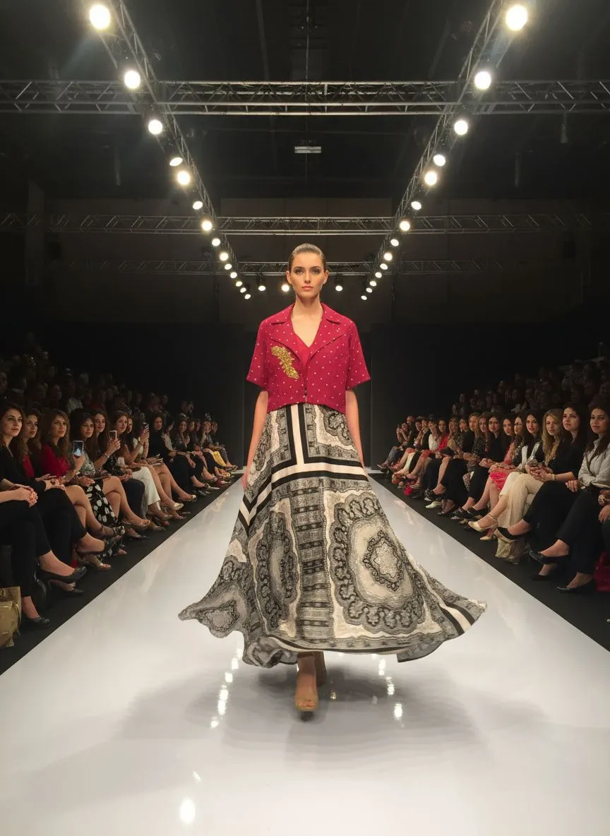 Printed Midi Skirt