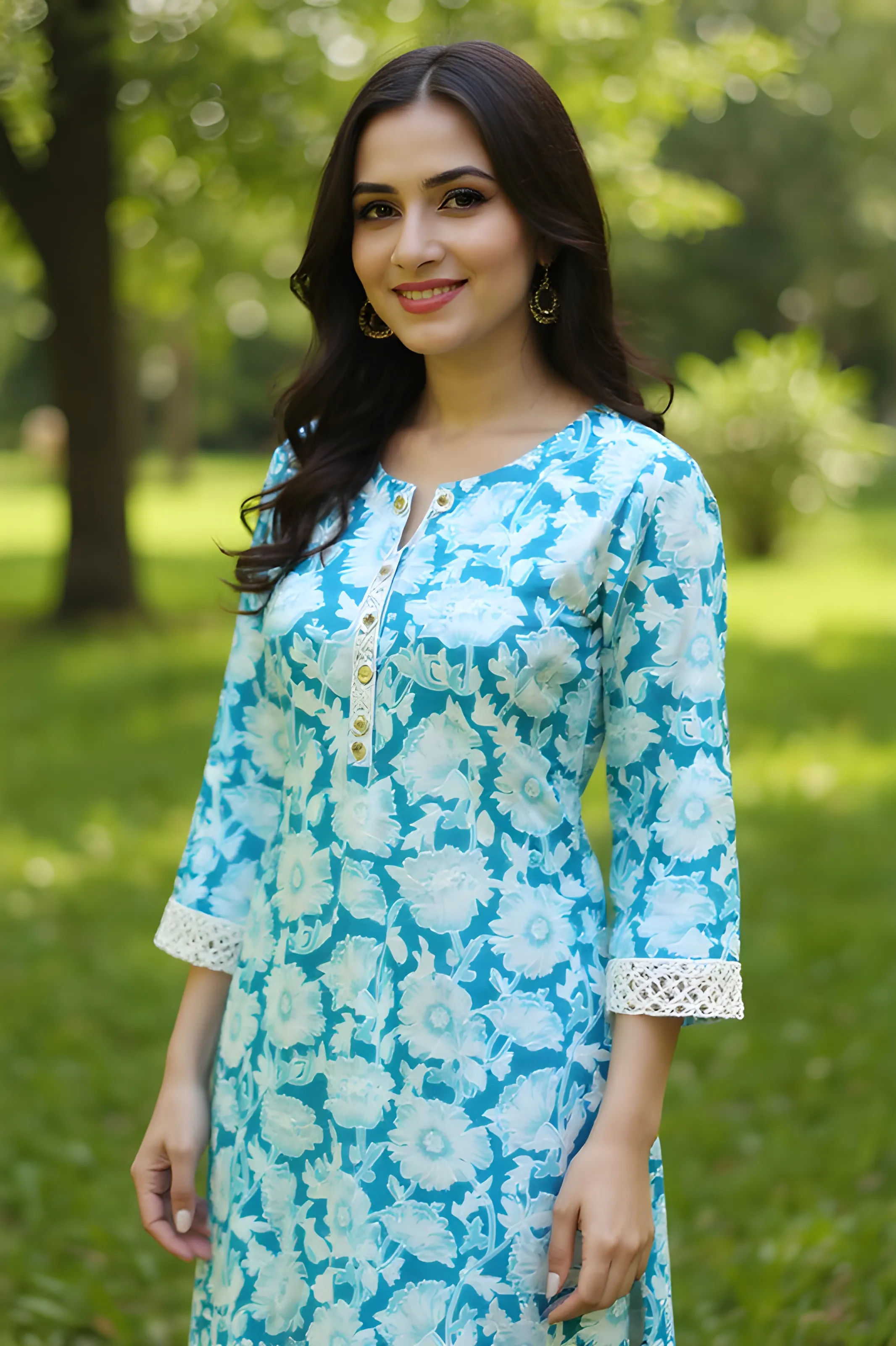 Embroidered Kurti Pant Set