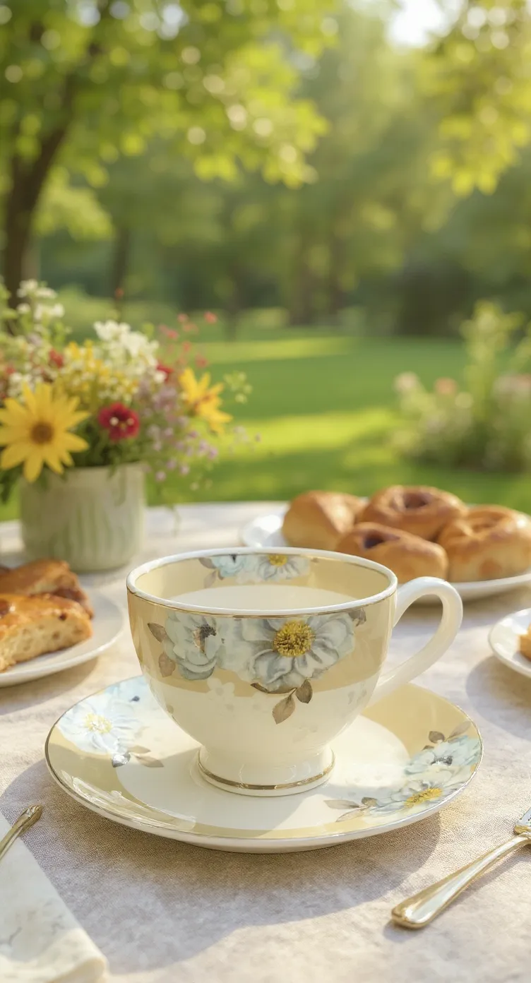 Floral Teacup and Saucer Set