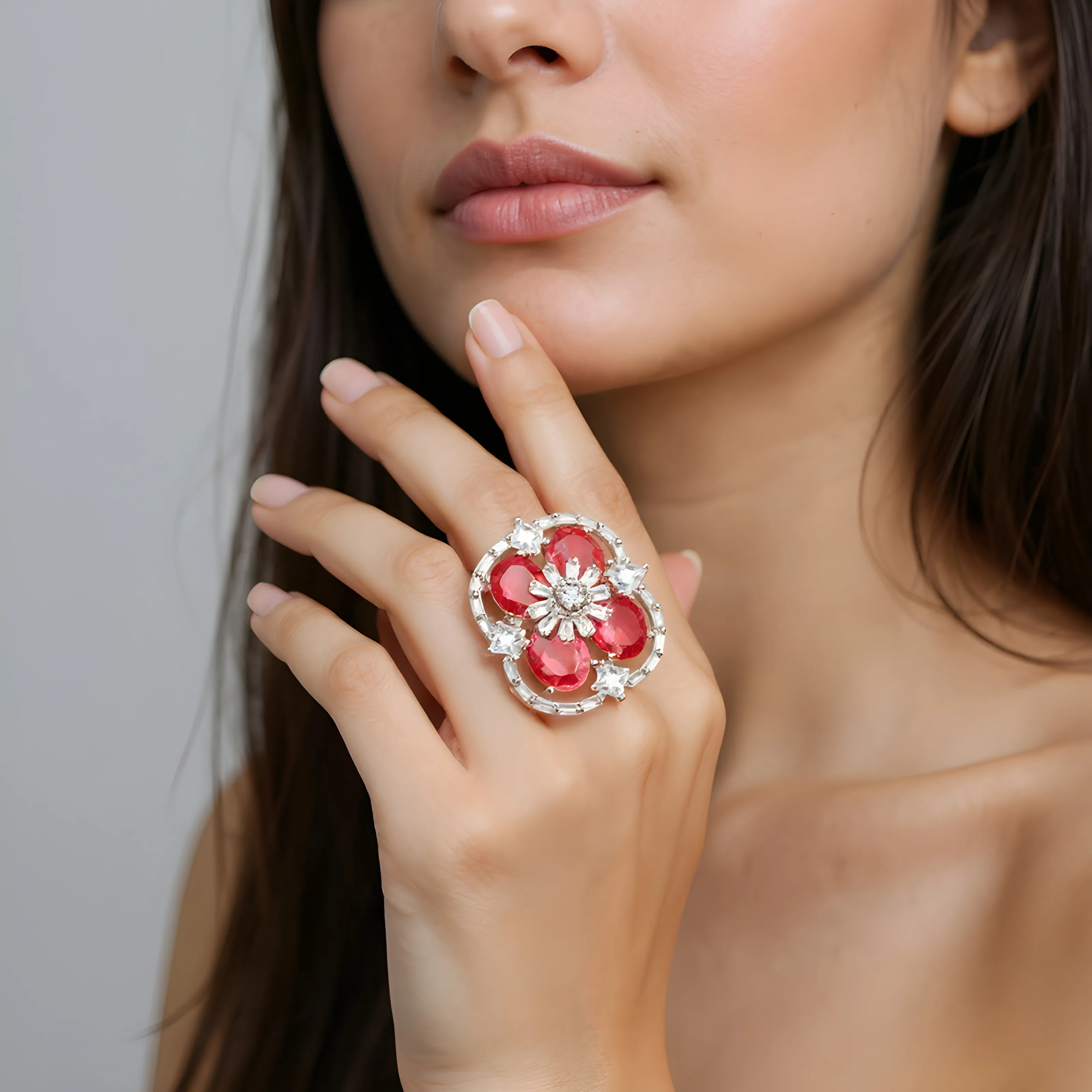 Crystal Flower Ring