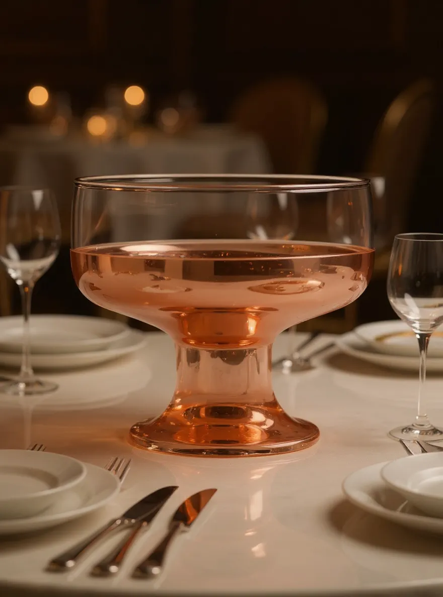 Hand Crafted Rose Gold Bottom Ice Cream Glasses for Home and Kitchen - Ideal Gift for Housewarming