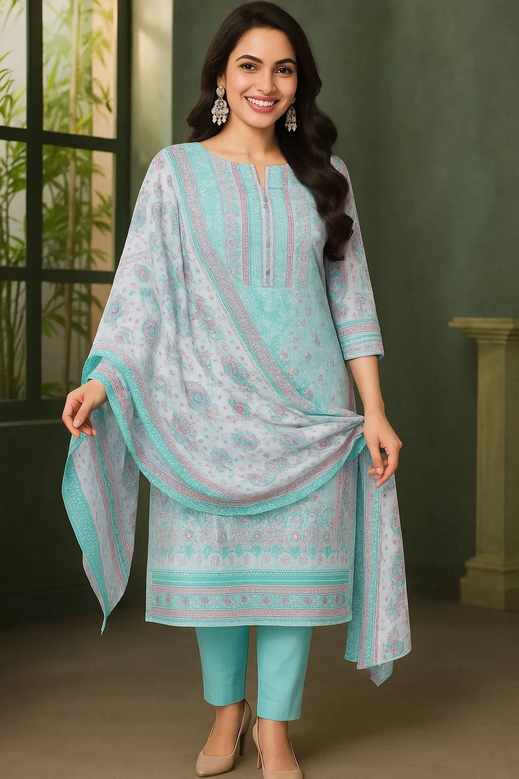 Georgette Printed Kurti Set