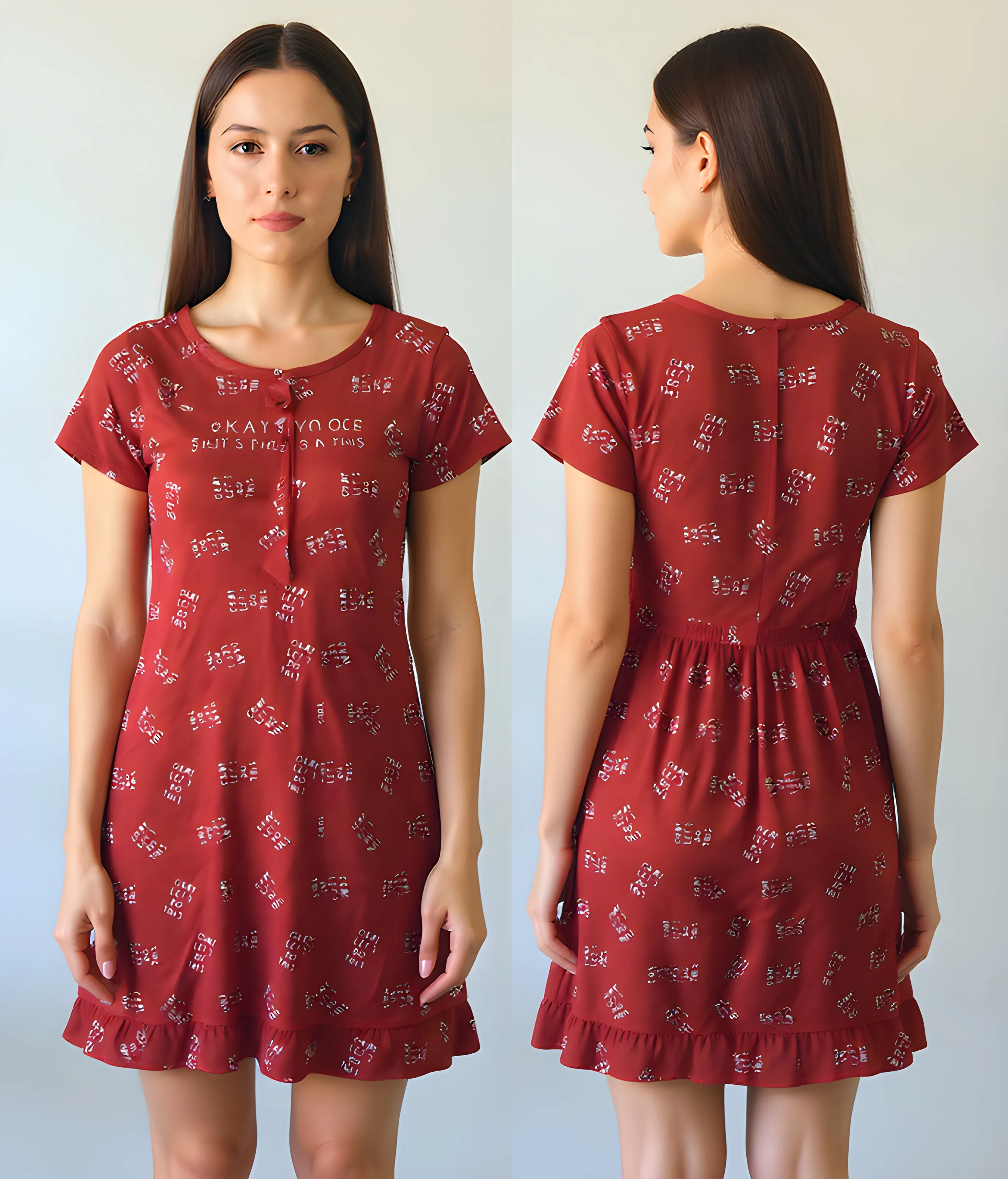 Red Printed Dress