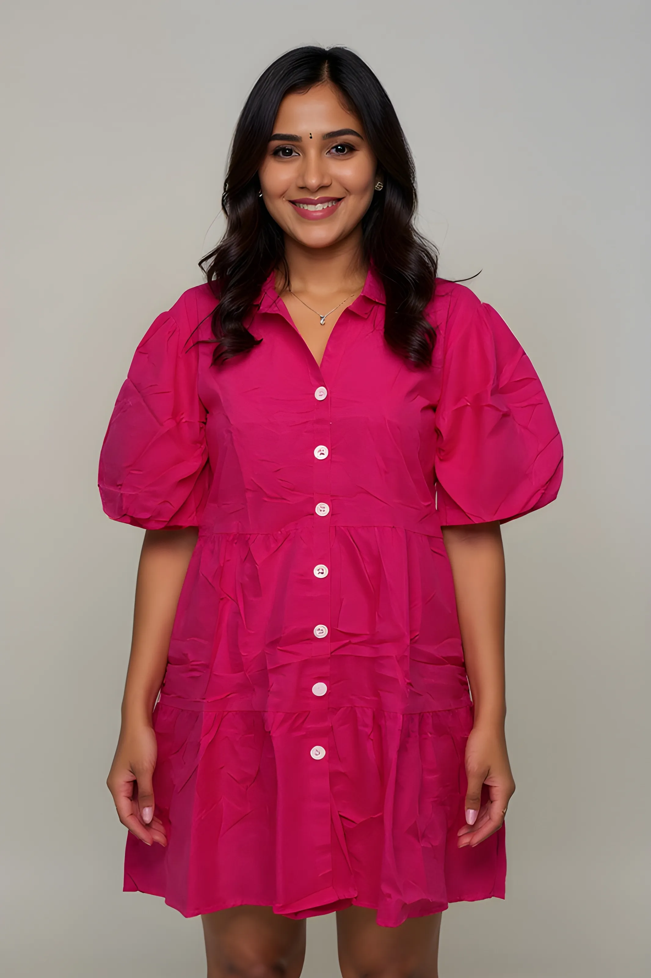 Fuchsia Shirt Dress