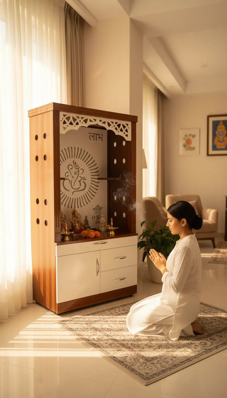 Wooden Mandir Cabinet
