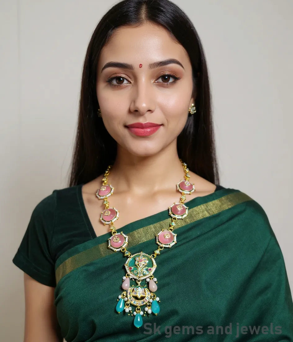 Designer Gemstone Kundan Stone Pendend Set