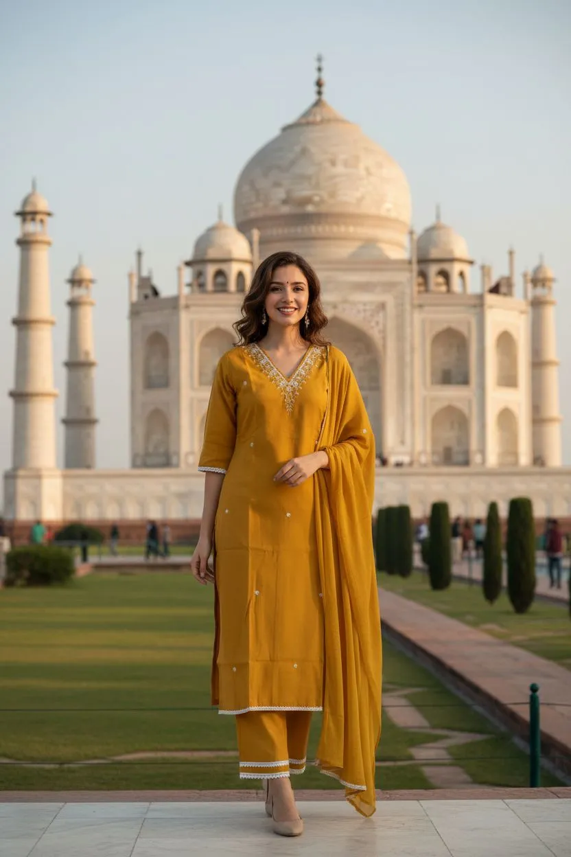 Karigari Yellow Embroidered Kurta