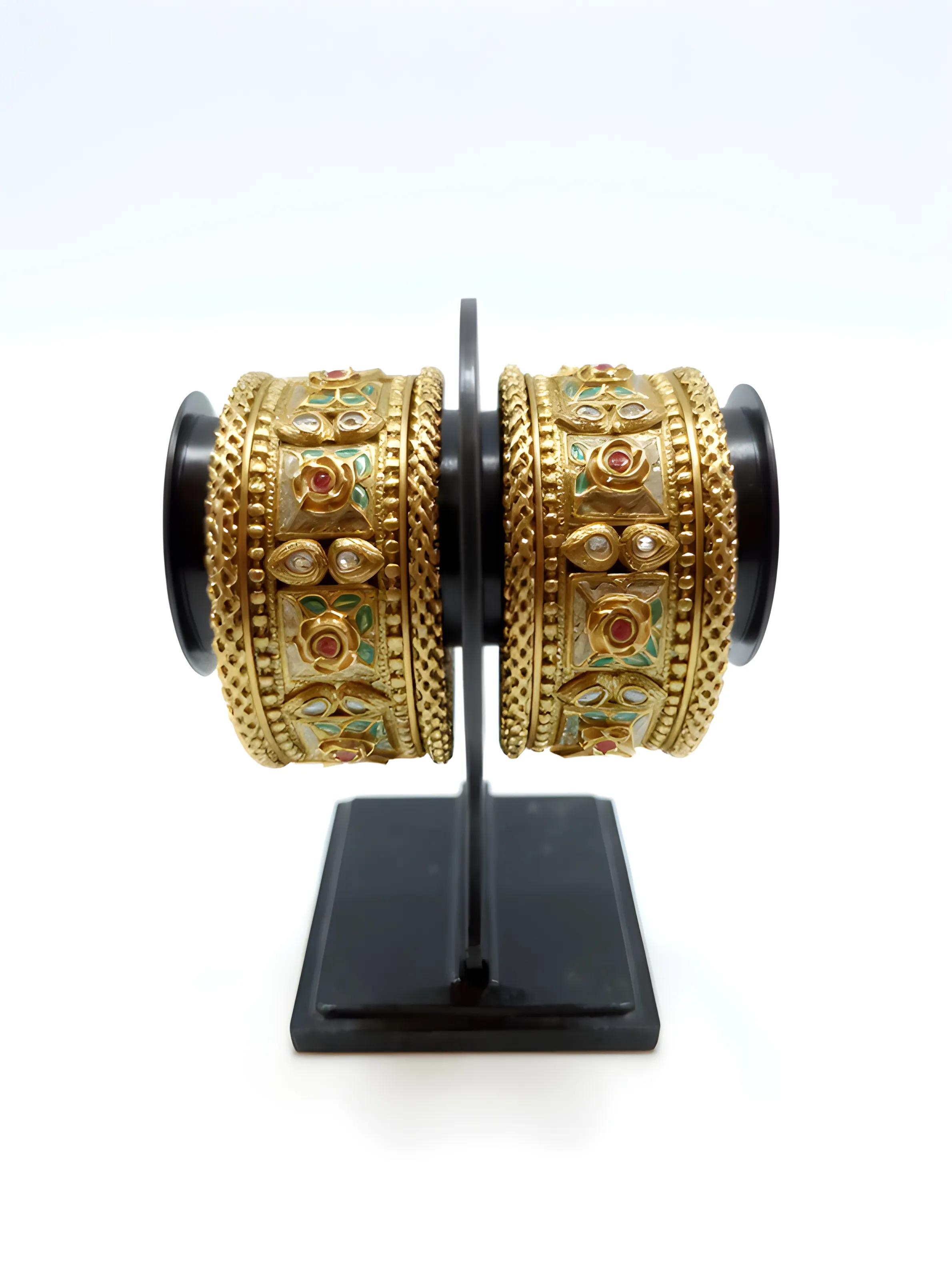 Antique Meena Polish Polki Stone Bangle