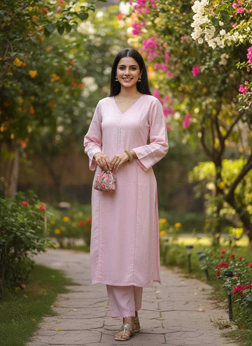 Pink Kurti Set