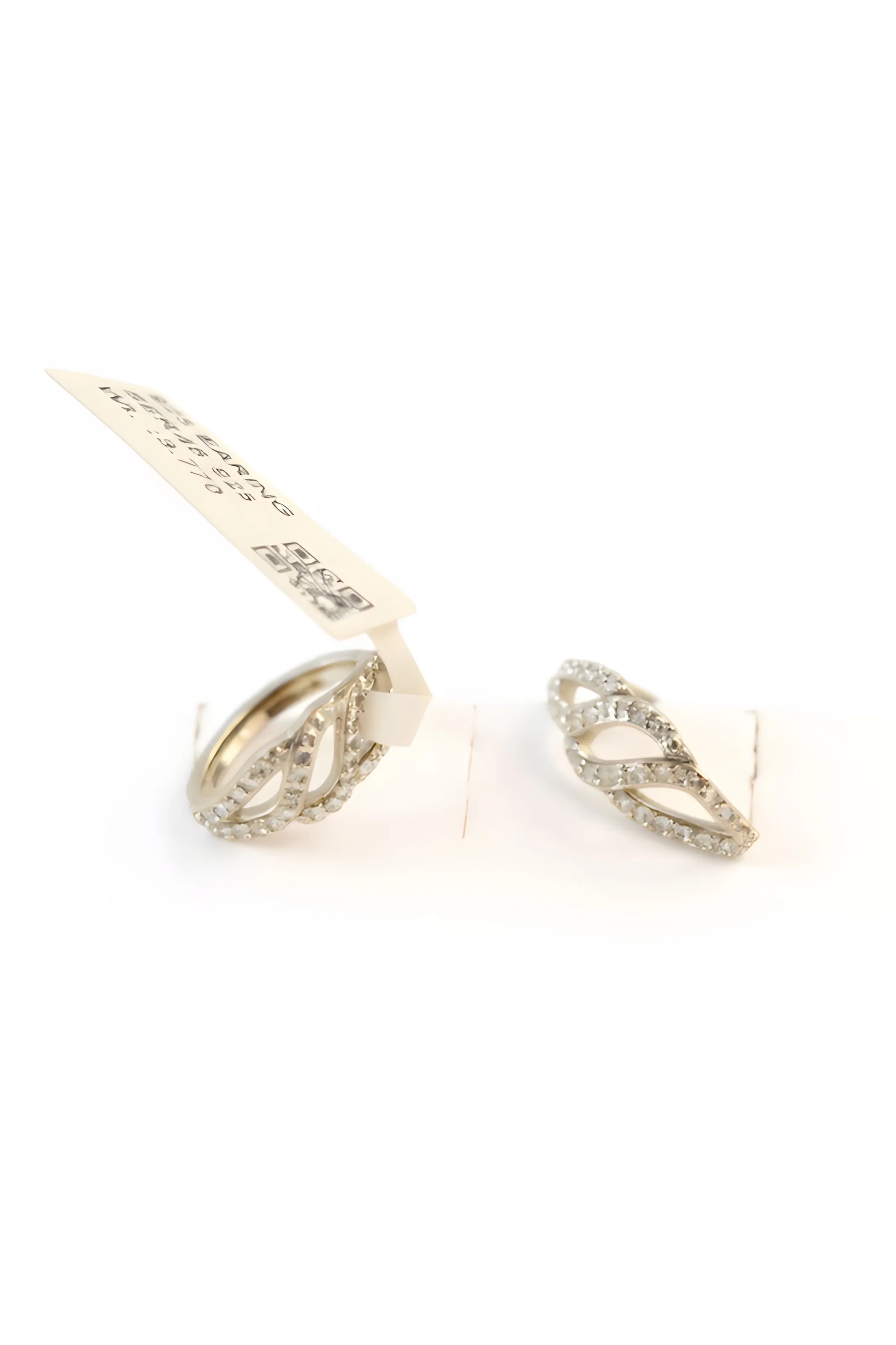 Silver Leaf Earrings With Stone