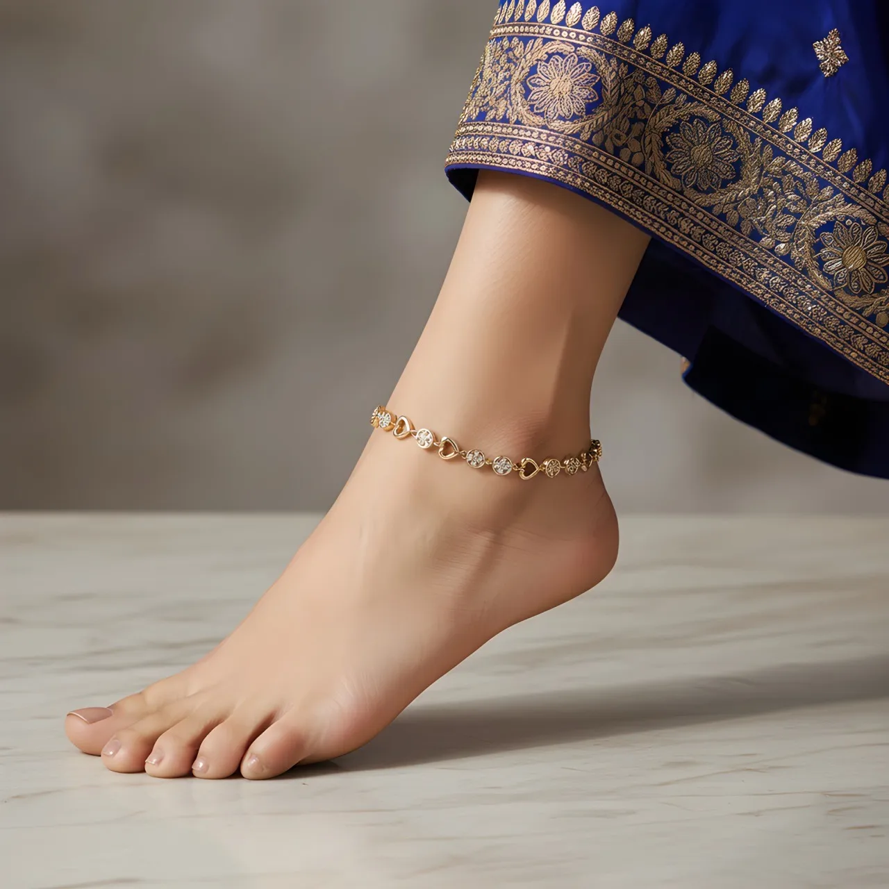 Elegant Rose Gold-Tone Anklets