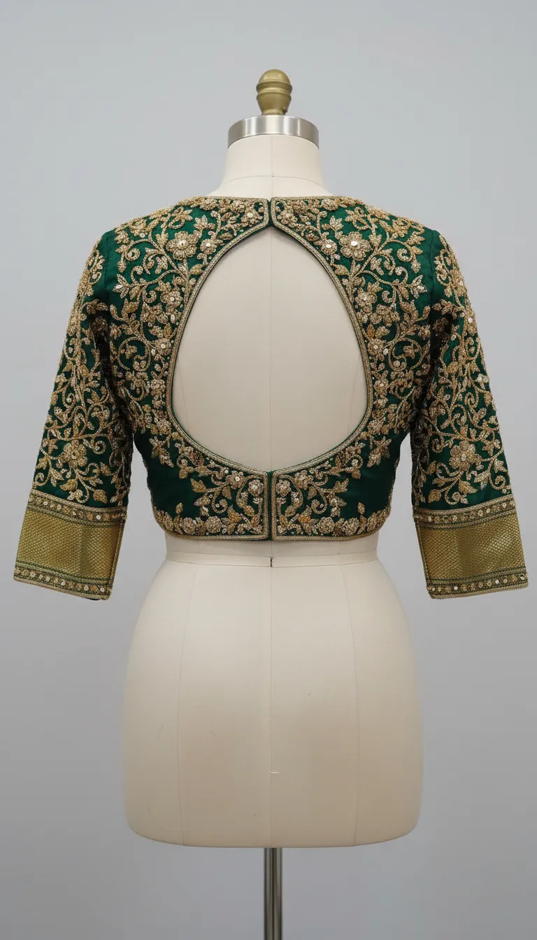 Embroidered Velvet Blouse
