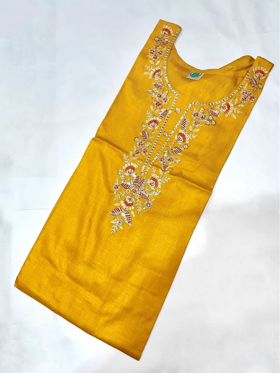 Embroidered Ethnic Yellow Kurti (size S(40) M(42) L(44) Free Delivery