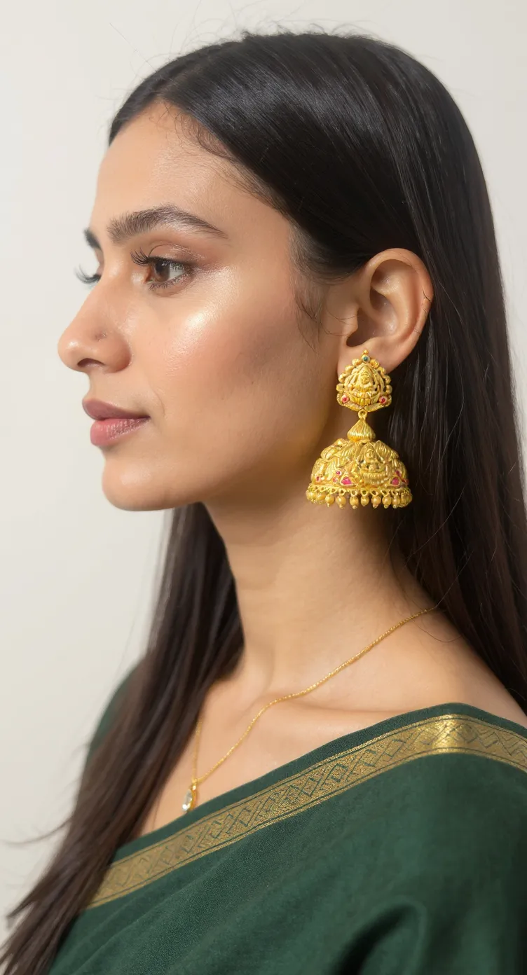 Gold Jhumka Earrings 2