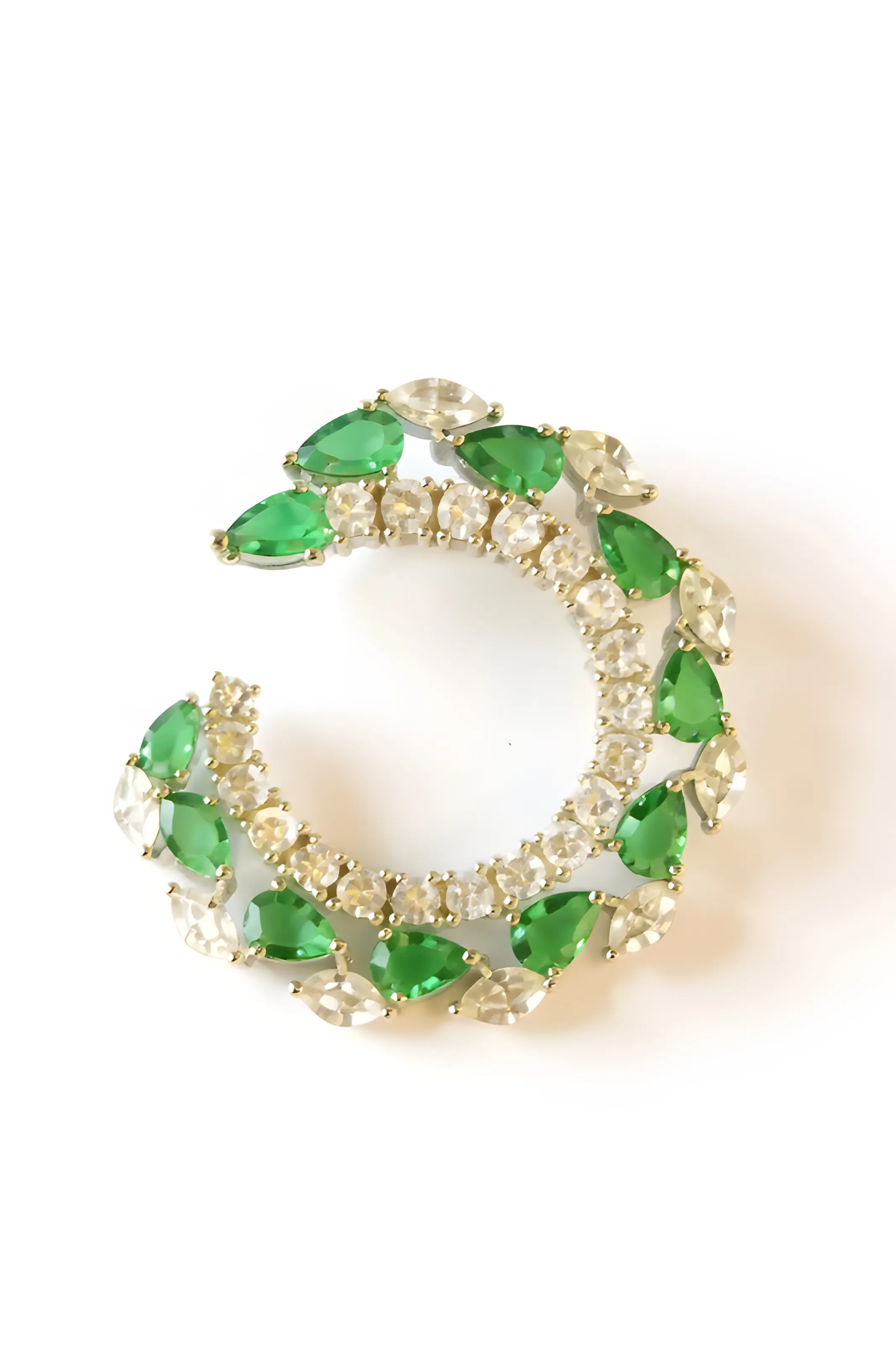 Emerald and Silver Earrings