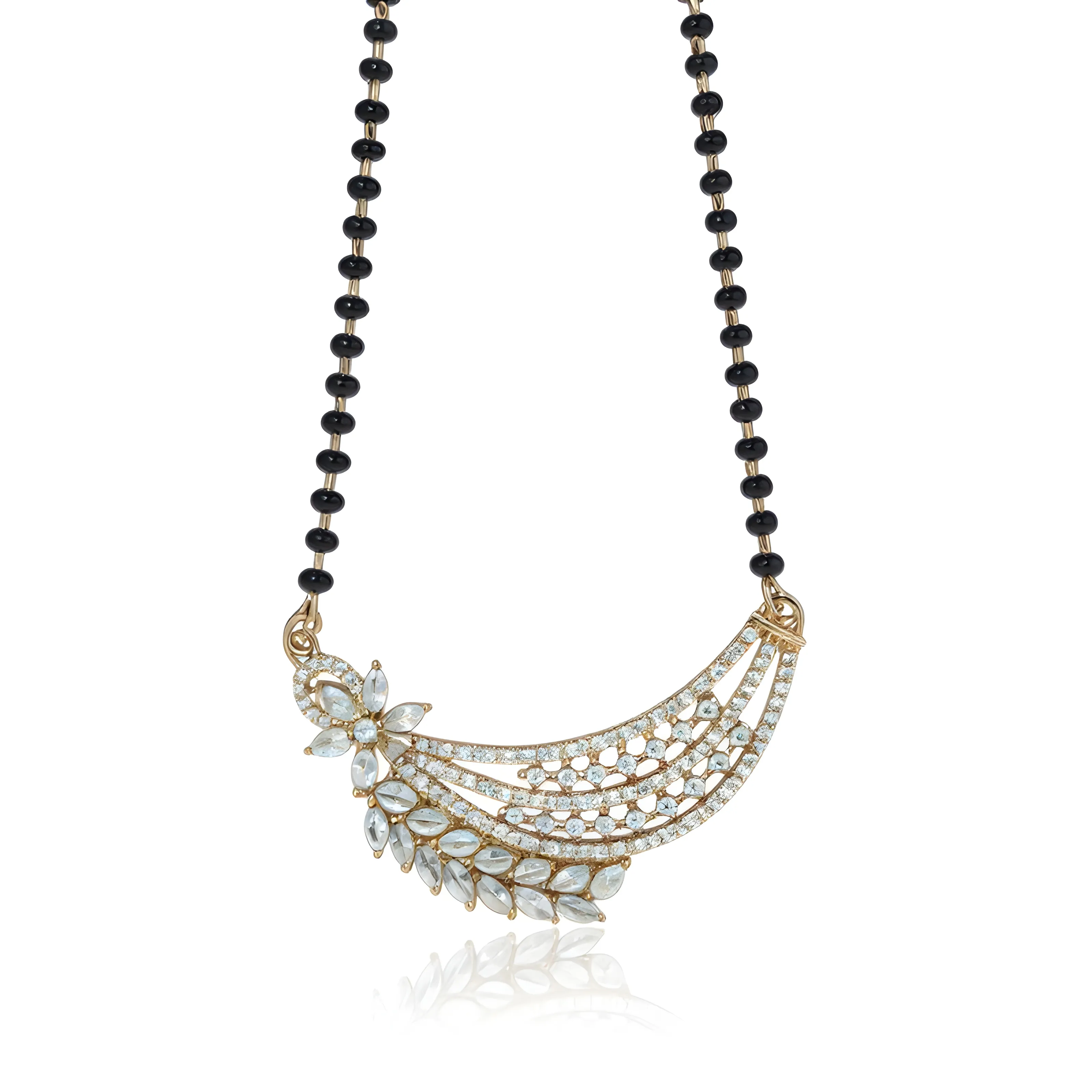 Ad Crescent Mangalsutra Rose Polish