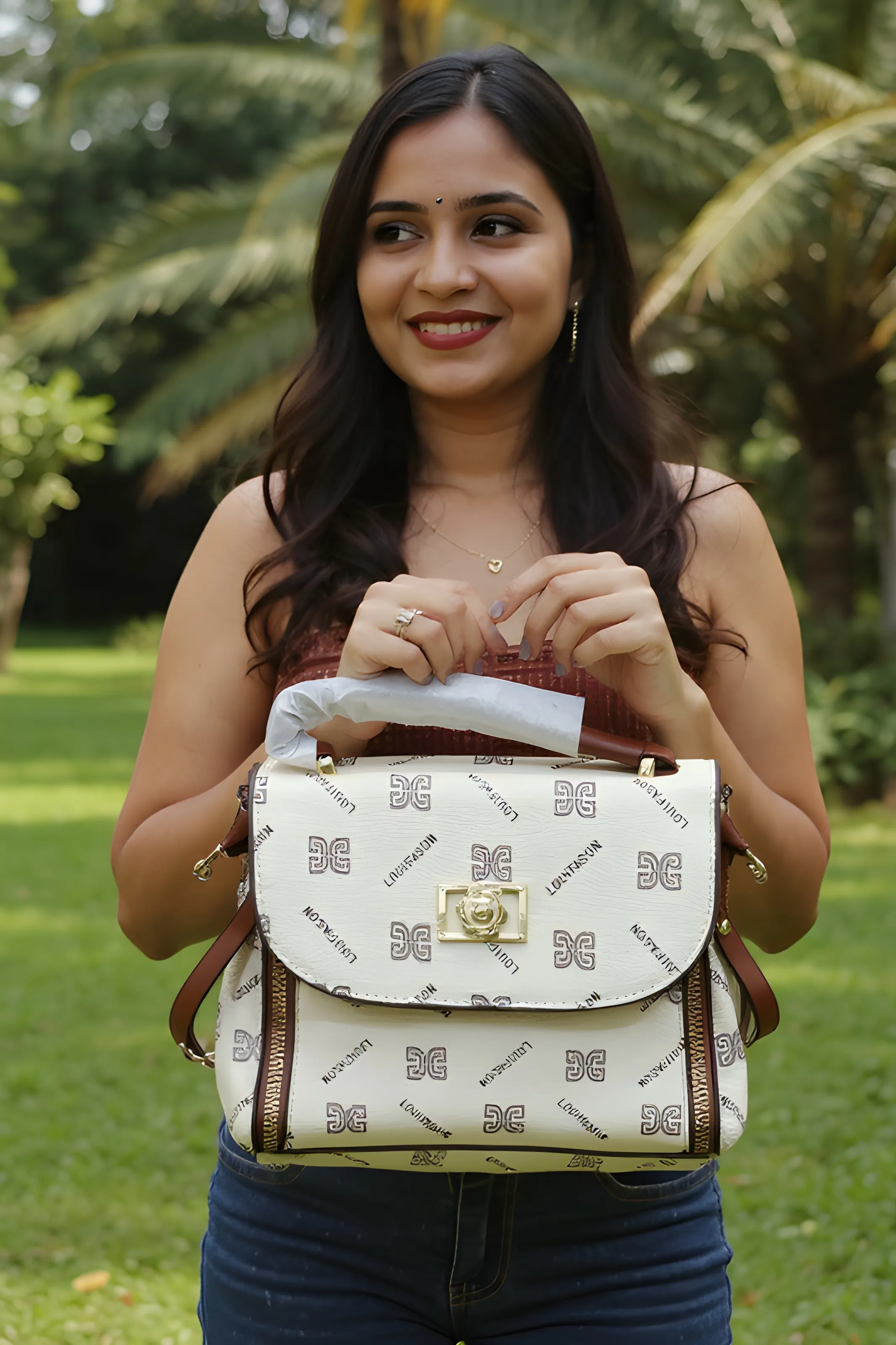 Louifason Monogrammed Satchel
