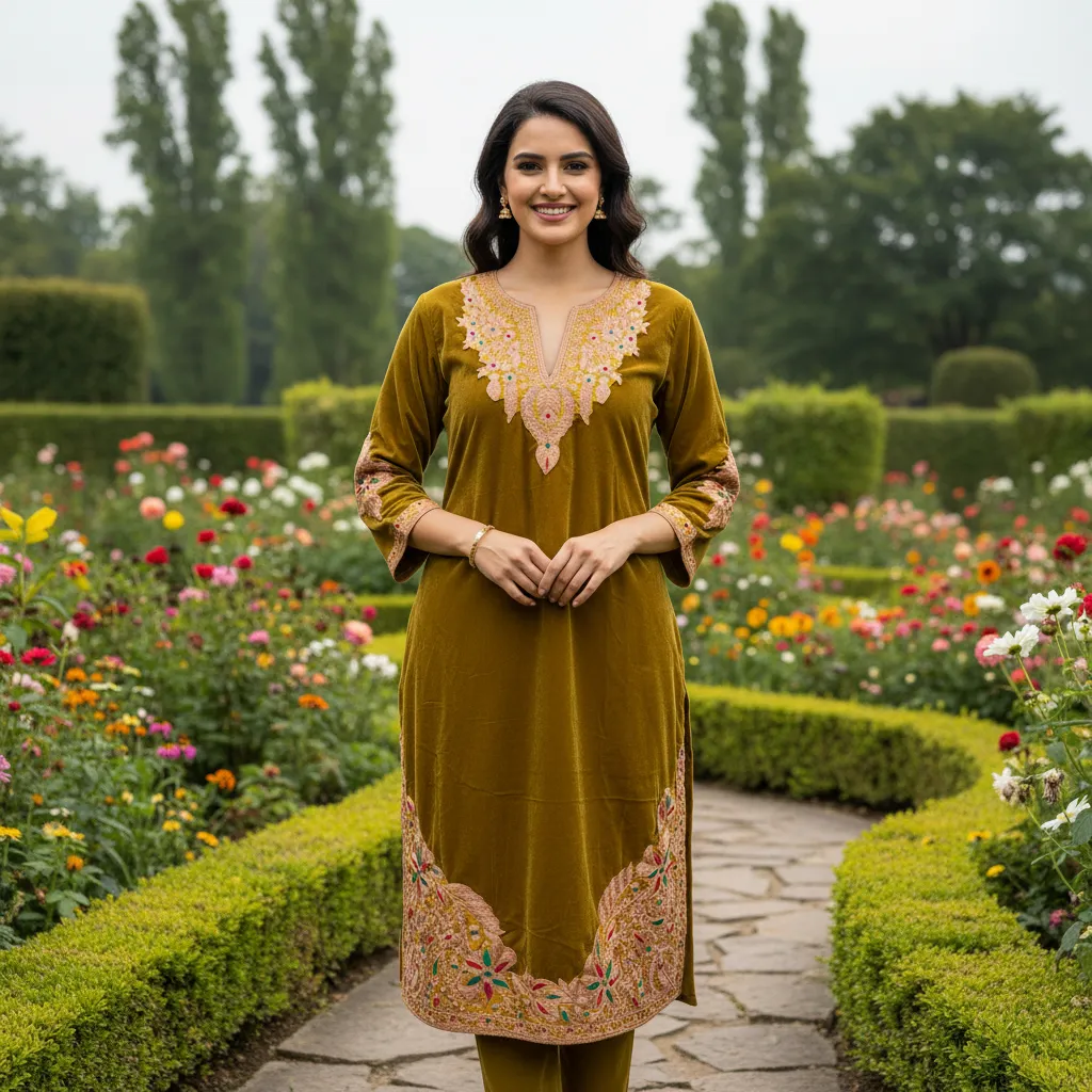 Embroidered Velvet Faren