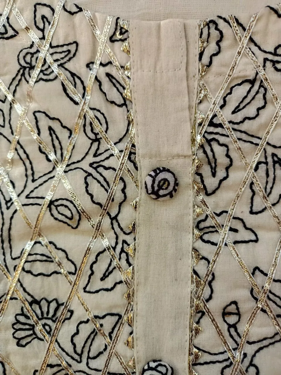 Embroidered Cream Suit and Trouser With Dupatta