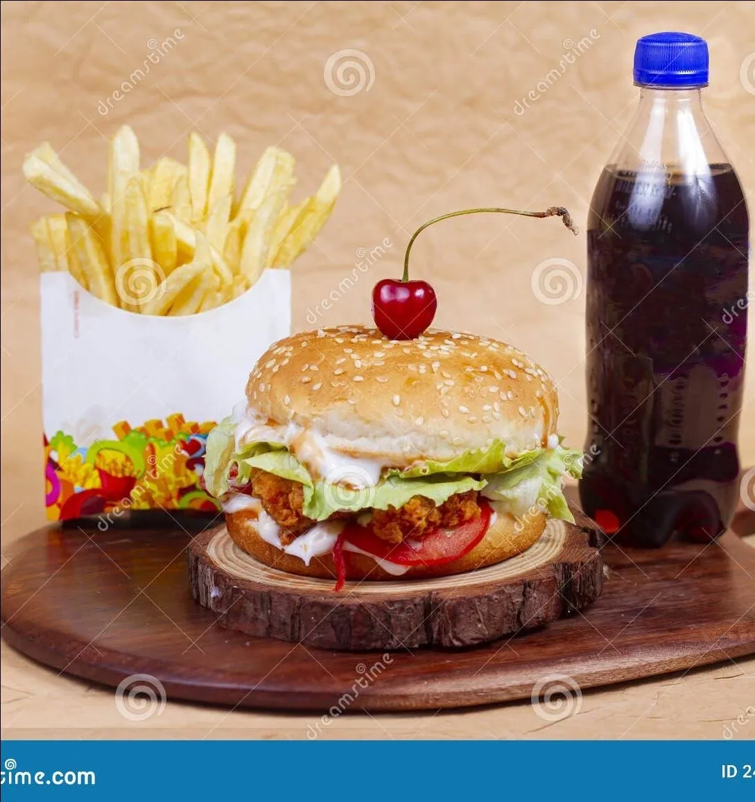 Veg Patty Burger Fries Combo