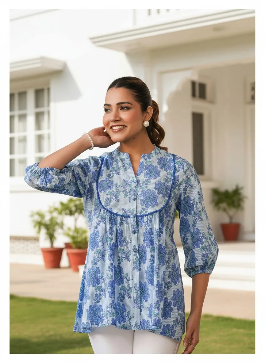 Blue Floral Tunic