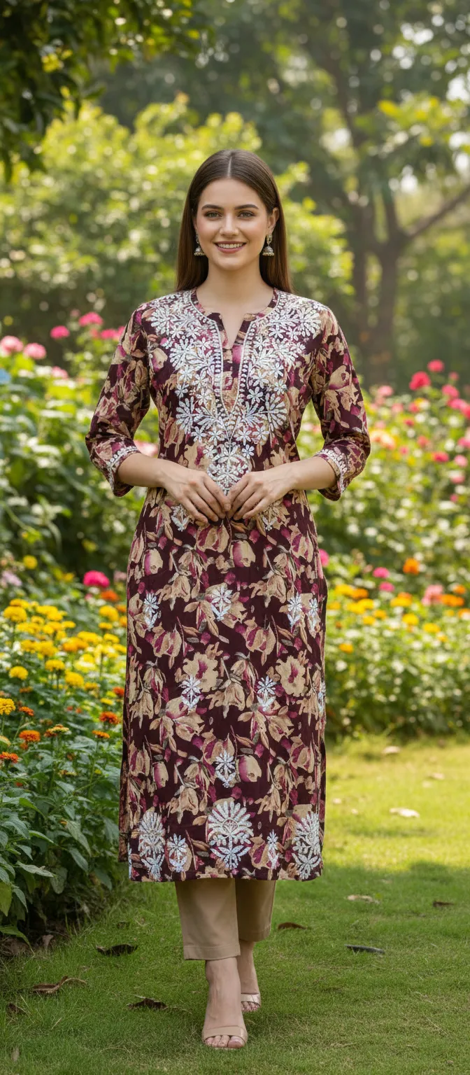 Riyon Print Long Kurti Size-40