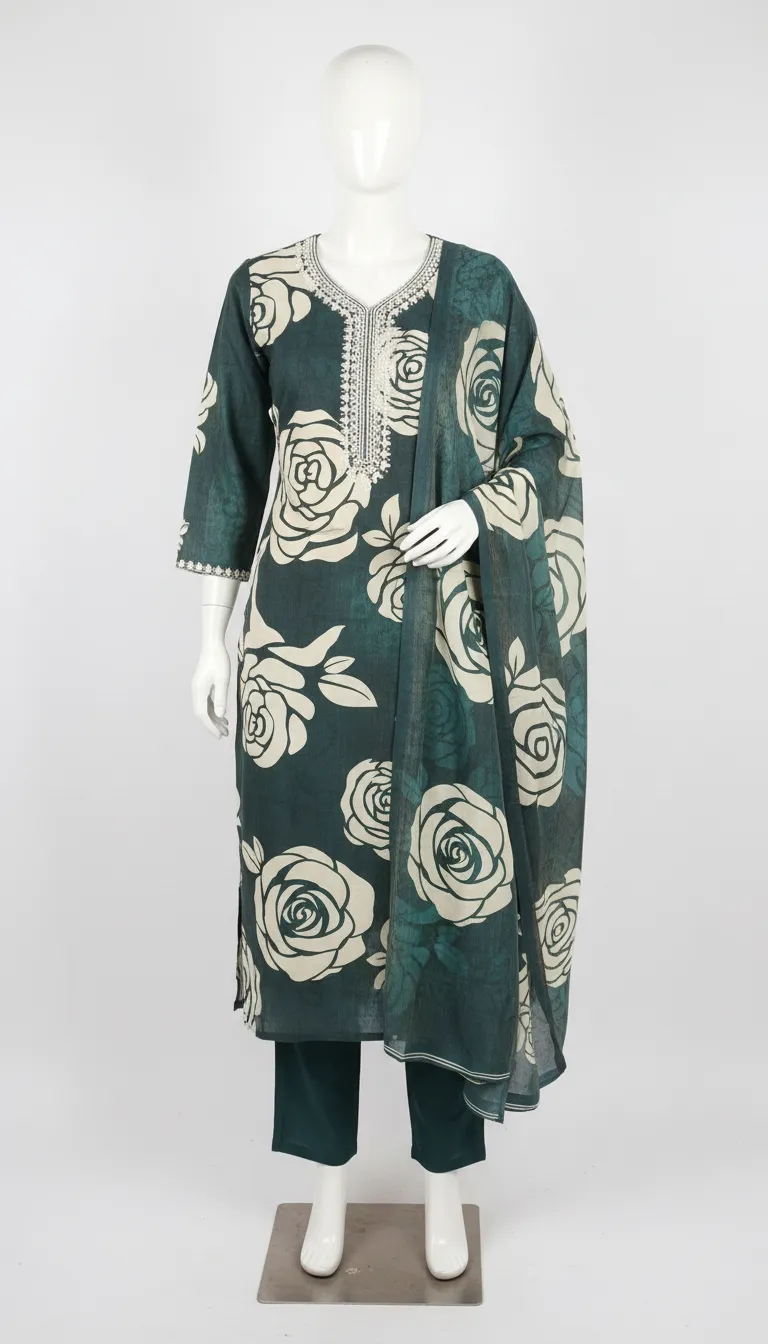 Floral Print Party Wear Suit