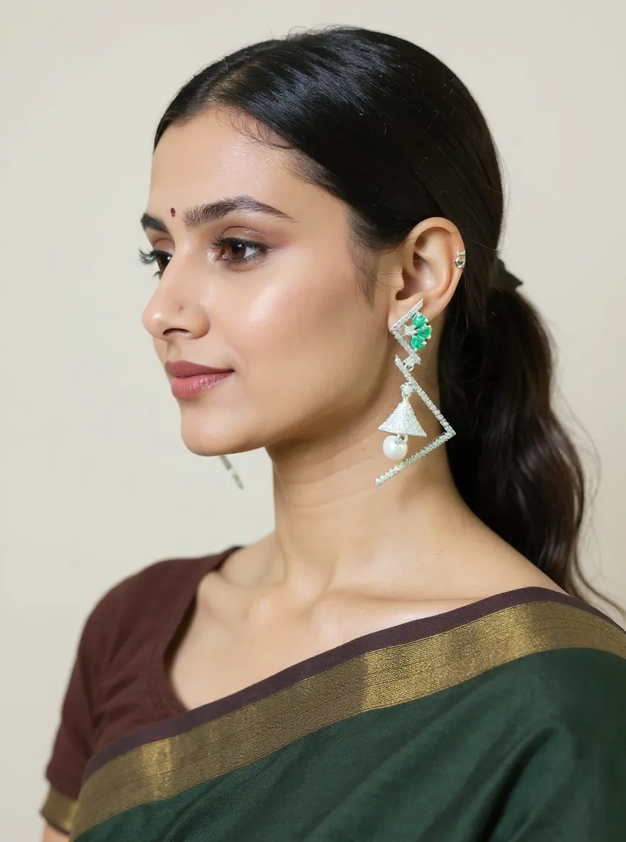 Geometric Pearl Earrings