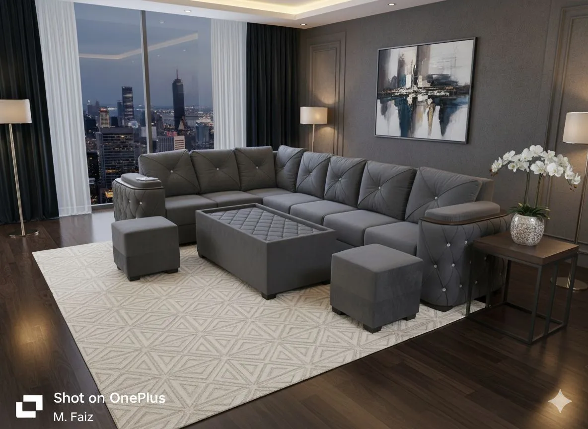 Elegant Grey Sectional Sofa