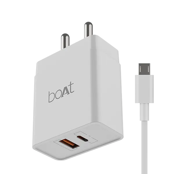 Boat 18 W Dual QC PD Charger With Micro USB Cable