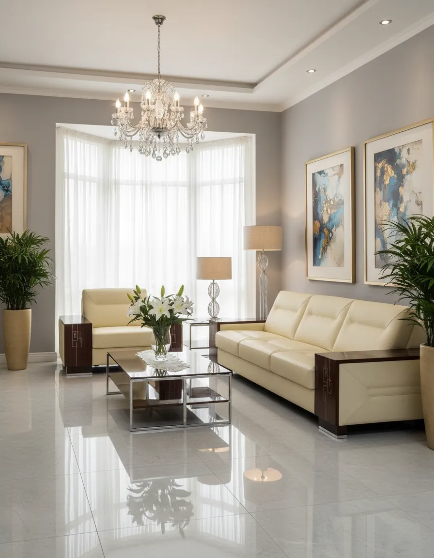 Leather Sectional Sofa 4+3+ Centre Table