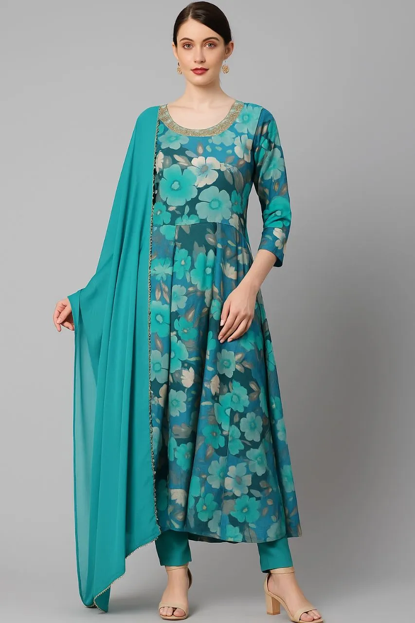 Floral Print Frock Suit