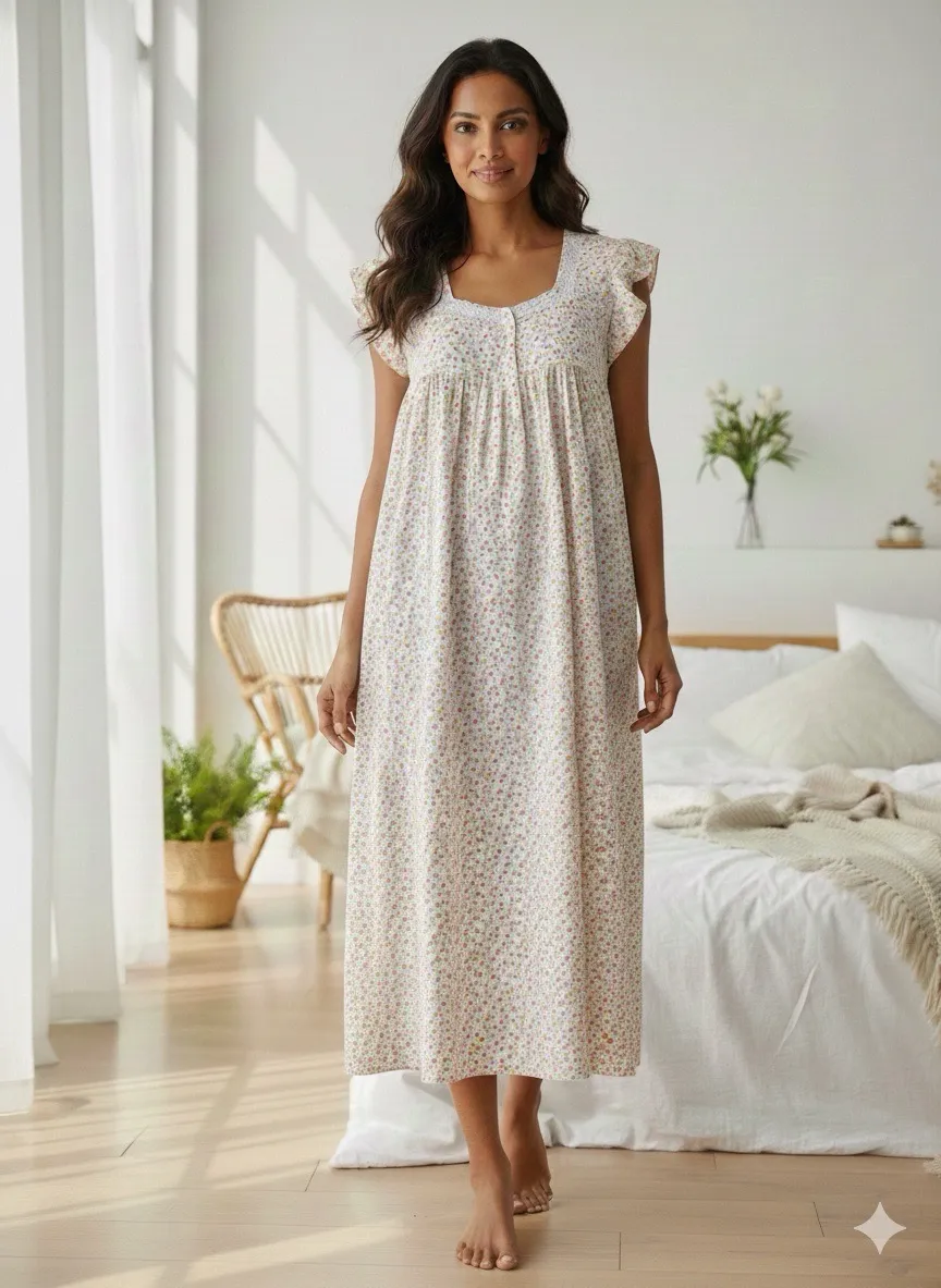 Floral Cotton Nightgown