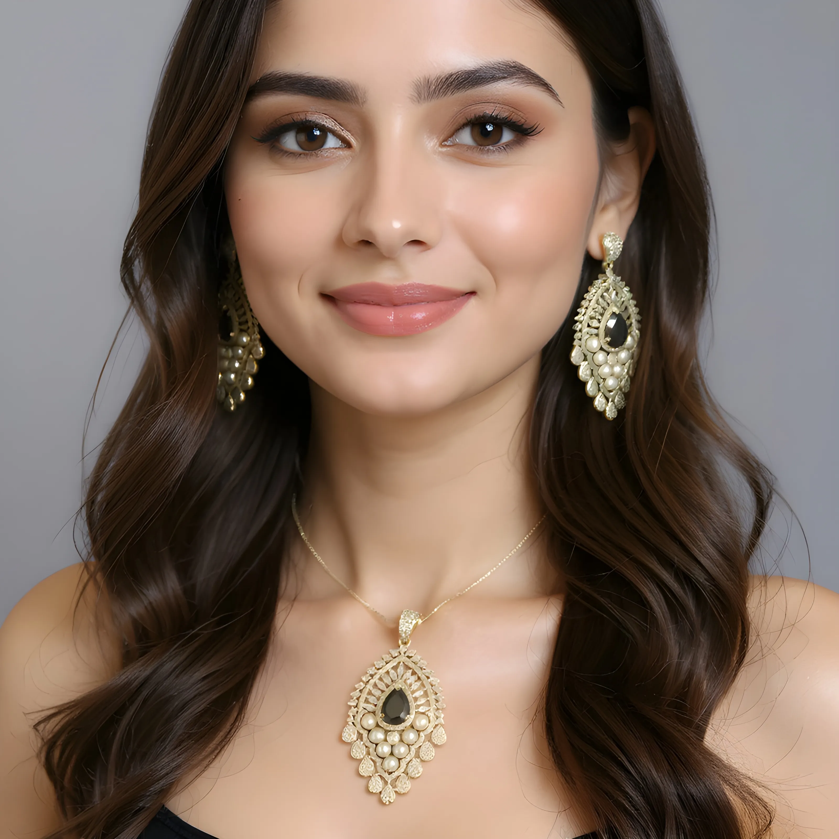Pearl and Diamond Pendant Set