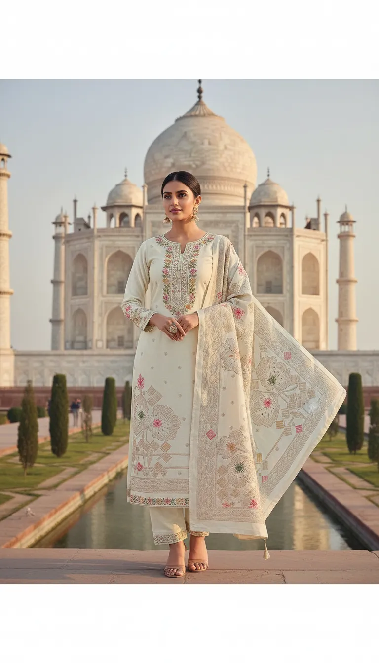 Embroidered Salwar Suit Material