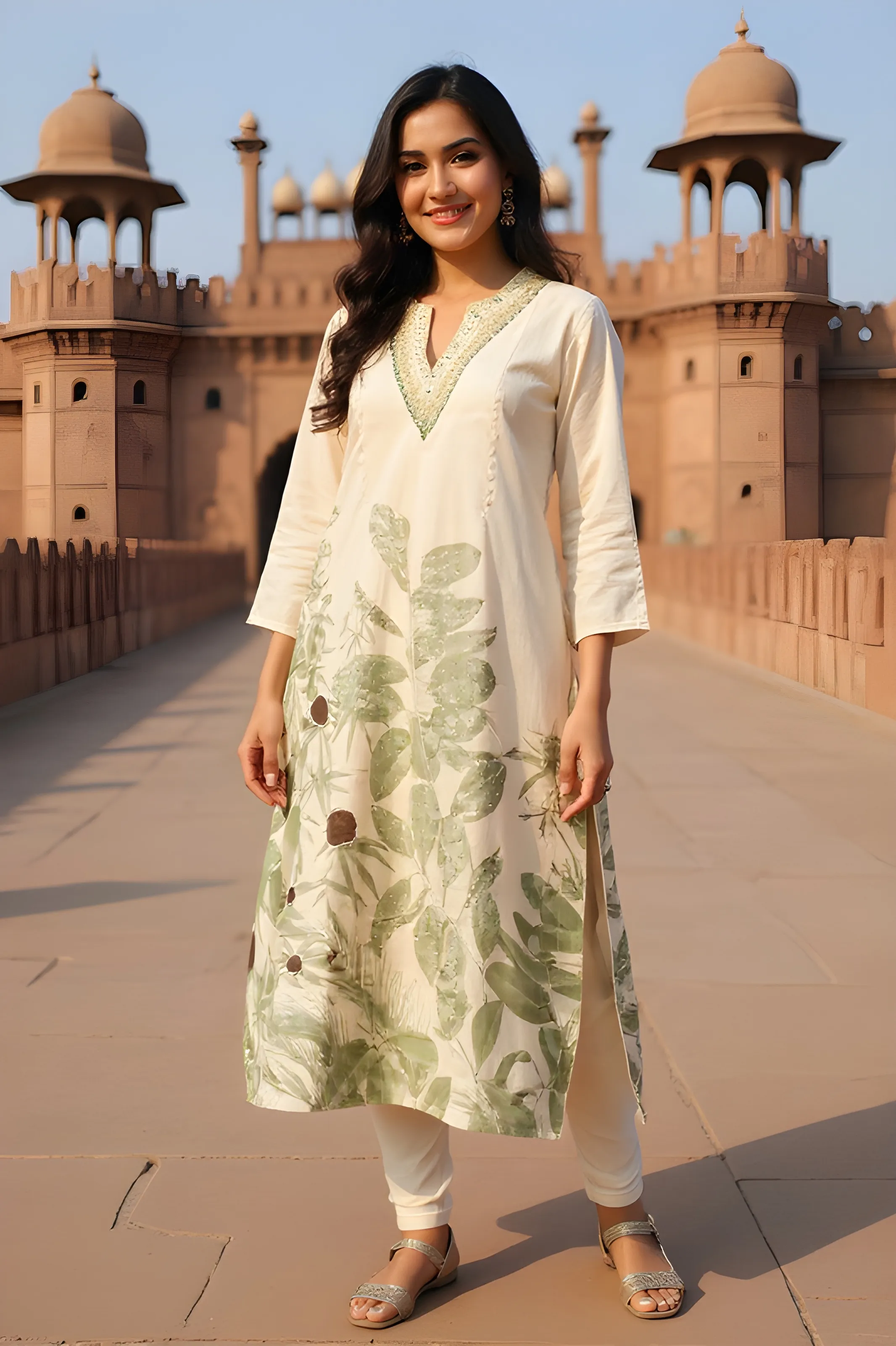 Embroidered Silk Kurti