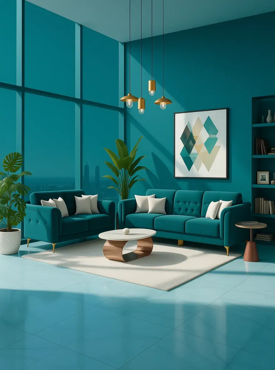 Aqua Tufted Sofa Set: BHF/Classic/3+2