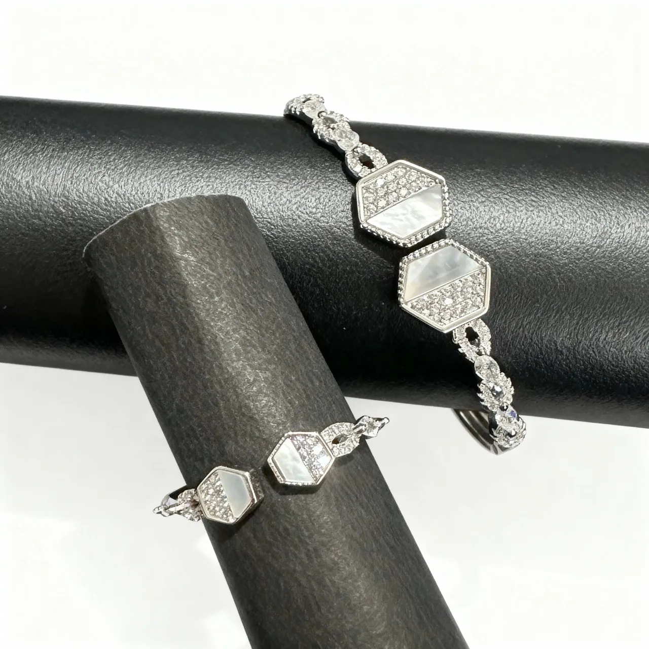 Diamond Geo Bracelet & Ring Duo